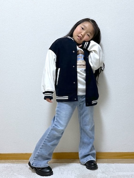 「アイテム（ブルゾン）」を使った、Hina ママ さん（キッズ・121cm）の冬コーディネート