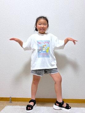 「GLOBAL WORK（グローバルワーク）のアイテム」を使った、Hina ママ さん（キッズ・115cm）の夏コーディネート