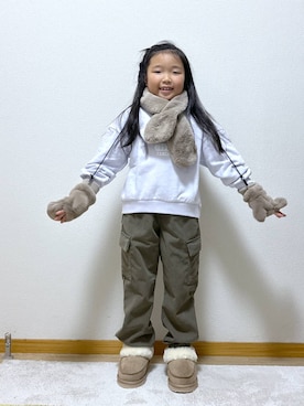 「アイテム（ファッション雑貨）」を使った、Hina ママ さん（キッズ・115cm）の秋コーディネート