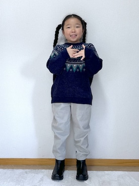 「アイテム（ブーツ）」を使った、Hina ママ さん（キッズ・115cm）の冬コーディネート