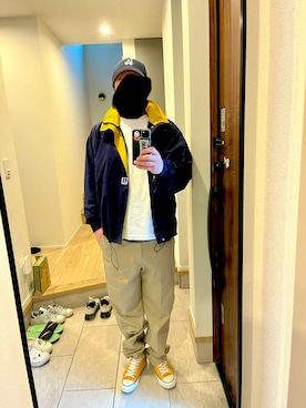 「Russell Athletic（ラッセルアスレティック）のアイテム」を使った、タキシードサムさん（メンズ・173cm）の春コーディネート