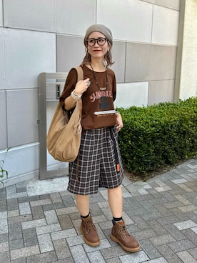 「GU（ジーユー）のアイテム（バッグ）」を使った、remiさん（レディース・154cm）の秋コーディネート