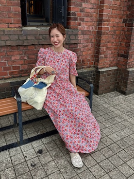 おしゃれ 夏 ワンピース 半袖 花柄 ピンク コーデ 花柄 ワンピース ドレス ピンク 半袖 ロング 春 夏 レトロ