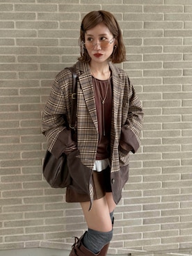 「アイテム（ソックス/靴下）」を使った、remiさん（レディース・154cm）の秋コーディネート