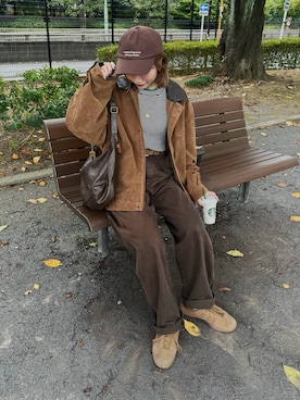 「アイテム（ブルゾン）」を使った、remiさん（レディース・154cm）の秋コーディネート