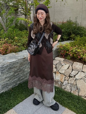 「アイテム（ヘアバンド）」を使った、remiさん（レディース・154cm）の秋コーディネート