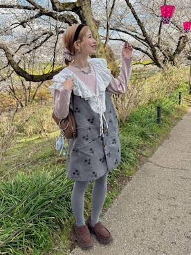 「EVOL（イーボル）のアイテム」を使った、remiさん（レディース・154cm）の春コーディネート