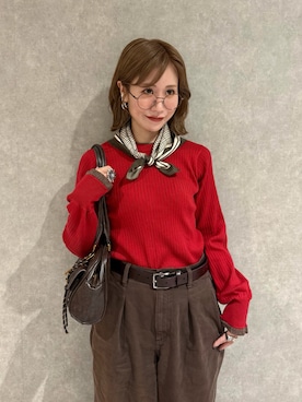 「アイテム（リング）」を使った、remiさん（レディース・154cm）の秋コーディネート