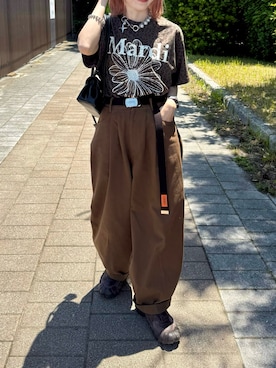 「UNIVERSAL OVERALL（ユニバーサルオーバーオール）のアイテム」を使った、remiさん（レディース・154cm）の夏コーディネート