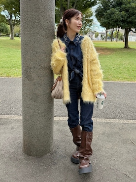 「イエロー」｜remiさん（レディース・154cm）の秋コーディネート