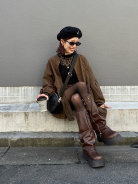 「KANGOL（カンゴール）のアイテム」を使った、remiさん（レディース・154cm）の秋コーディネート