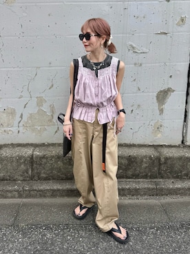 「UNIVERSAL OVERALL（ユニバーサルオーバーオール）のアイテム」を使った、remiさん（レディース・154cm）の夏コーディネート