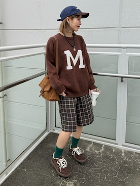 「アイテム（ピアス（両耳用））」を使った、remiさん（レディース・154cm）の秋コーディネート