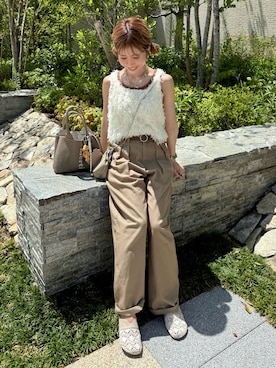 「アイテム（チノパンツ）」を使った、remiさん（レディース・154cm）の夏コーディネート