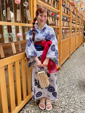 「アイテム（浴衣）」を使った、remiさん（レディース・154cm）の夏コーディネート