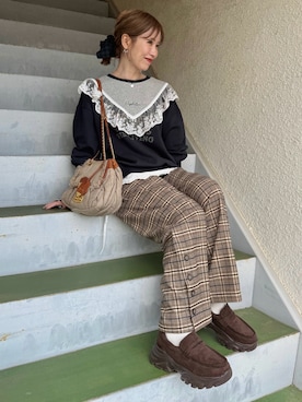 「アイテム（ヘアゴム）」を使った、remiさん（レディース・154cm）の秋コーディネート
