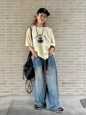 「アイテム（財布/小物、ブルー系）」を使った、remiさん（レディース・154cm）の秋コーディネート