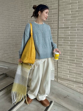 「アイテム（ヘアバンド）」を使った、remiさん（レディース・154cm）の秋コーディネート