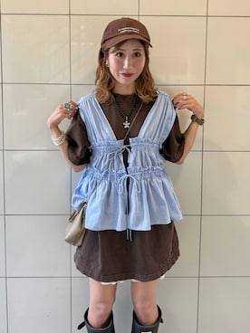 「アイテム（ピアス（両耳用））」を使った、remiさん（レディース・154cm）の夏コーディネート