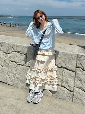 「アイテム（パーカー）」を使った、remiさん（レディース・154cm）の夏コーディネート