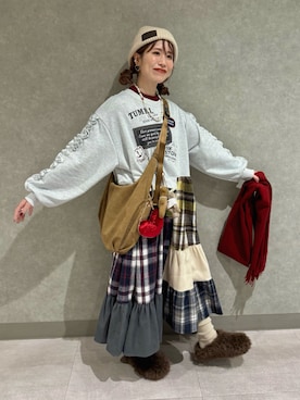 「アイテム（財布/小物）」を使った、remiさん（レディース・154cm）の冬コーディネート