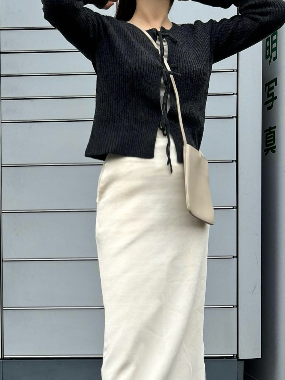「ニット、秋のコーデ、大人ガーリー、スカートコーデ、GU、select MOCA(select MOCA)」｜「select MOCAのアイテム（スカート、ホワイト系）」を使った、yuyuさん（骨格ストレート・レディース・160cm）の秋コーディネートの1枚目の写真