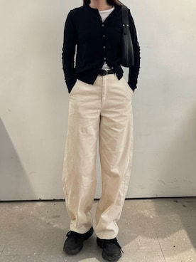 「UNIQLO（ユニクロ）のアイテム（カーディガン/ボレロ、ブルー系）」を使った、yuyuさん（レディース・160cm）の秋コーディネート