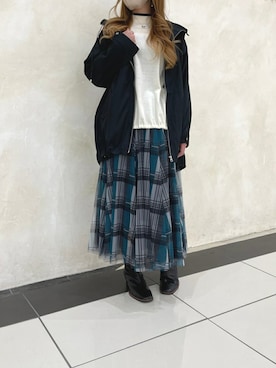 「アイテム（マウンテンパーカー）」を使った、aさん（レディース・156cm）の冬コーディネート