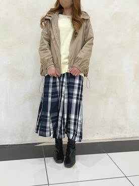 「アイテム（マウンテンパーカー）」を使った、aさん（レディース・156cm）の冬コーディネート