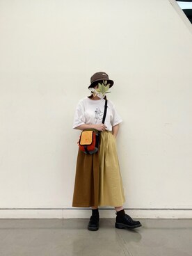 「日常」｜「アイテム（帽子）」を使った、RA🌷さん（レディース・156cm）の夏コーディネート