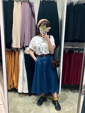 「日常」｜「アイテム（ハンチング/ベレー帽）」を使った、RA🌷さん（レディース・156cm）の夏コーディネート