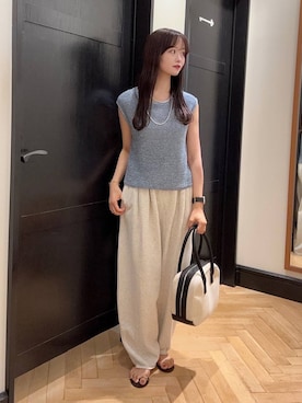 「新作」｜「アイテム（スウェットパンツ）」を使った、Shioriさん（レディース・158cm）の夏コーディネート