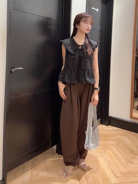 「新作」｜「アイテム（スウェットパンツ）」を使った、Shioriさん（レディース・158cm）の夏コーディネート
