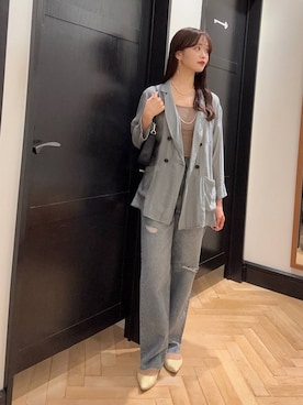「A part by（アパートバイ）のアイテム（ジャケット/アウター）」を使った、Shioriさん（レディース・158cm）の夏コーディネート