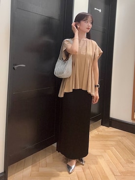 「A part by（アパートバイ）のネックカフ（ネックレス）」を使った、Shioriさん（レディース・158cm）の夏コーディネート