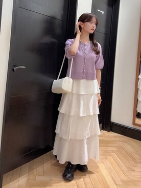 「A part by（アパートバイ）のアイテム（ハンドバッグ）」を使った、Shioriさん（レディース・158cm）の夏コーディネート