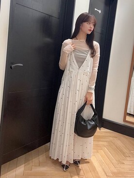 「A part by（アパートバイ）のアイテム（サンダル）」を使った、Shioriさん（レディース・158cm）の春コーディネート