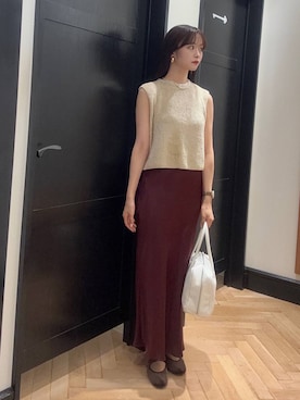 「アイテム（バレエシューズ）」を使った、Shioriさん（レディース・158cm）の夏コーディネート