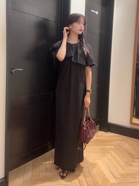 「A part by（アパートバイ）のネックカフ（ネックレス）」を使った、Shioriさん（レディース・158cm）の夏コーディネート