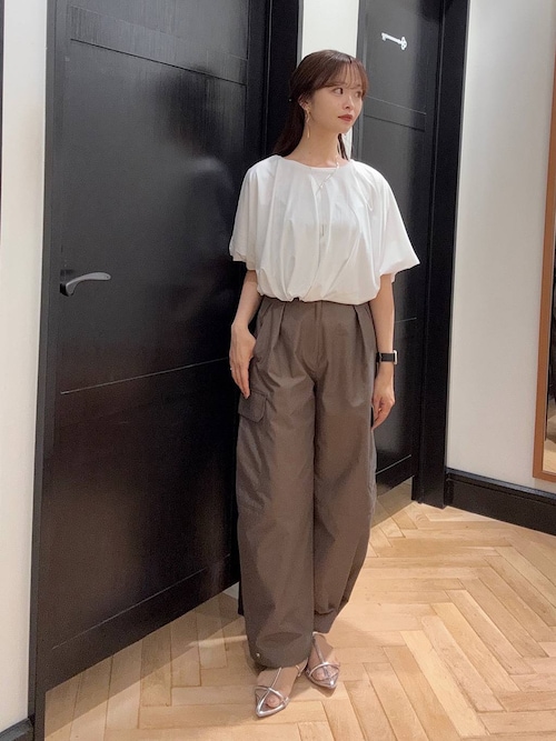 パンツ her praha HER. パンツ T／W ポプリンボリュームパンツ レディース