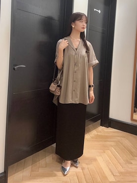 「A part by（アパートバイ）のネックカフ（ネックレス）」を使った、Shioriさん（レディース・158cm）の夏コーディネート