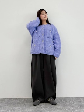 「アイテム（ローファー、グレー系）」を使った、mioさん（レディース・149cm）の秋コーディネート