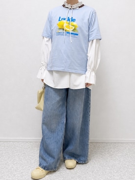 「GAP（ギャップ）のアイテム（パンツ）」を使った、ｍｉｃｈｉｋａさん（レディース・152cm）の春コーディネート