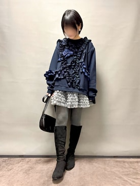 「GU（ジーユー）のアイテム（バッグ）」を使った、SHUE.（すふぃ）さん（レディース・152cm）の冬コーディネート