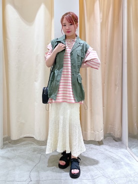 Shiho Moriokaさん（レディース・157cm）の夏コーディネート