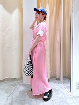 「w closet」｜「アイテム（ワンピース/ドレス）」を使った、Shiho Moriokaさん（レディース・157cm）の夏コーディネート