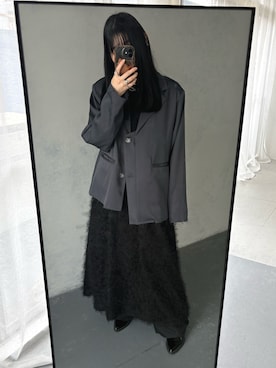 「アイテム（セットアップ）」を使った、レイナさん（レディース・158cm）の秋コーディネート