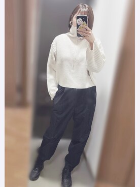 「GRL」｜「アイテム（カーゴパンツ）」を使った、ayacon❁⃘*.ﾟさん（レディース・160cm）の秋コーディネート