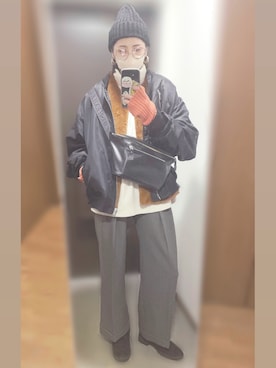 「ファーベスト」｜「アイテム（ニットキャップ/ビーニー）」を使った、ayacon❁⃘*.ﾟさん（レディース・160cm）の冬コーディネート