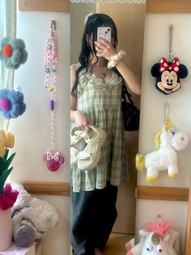 「アイテム（ワンピース/ドレス）」を使った、なーみさん（レディース・157cm・10代）の夏コーディネート